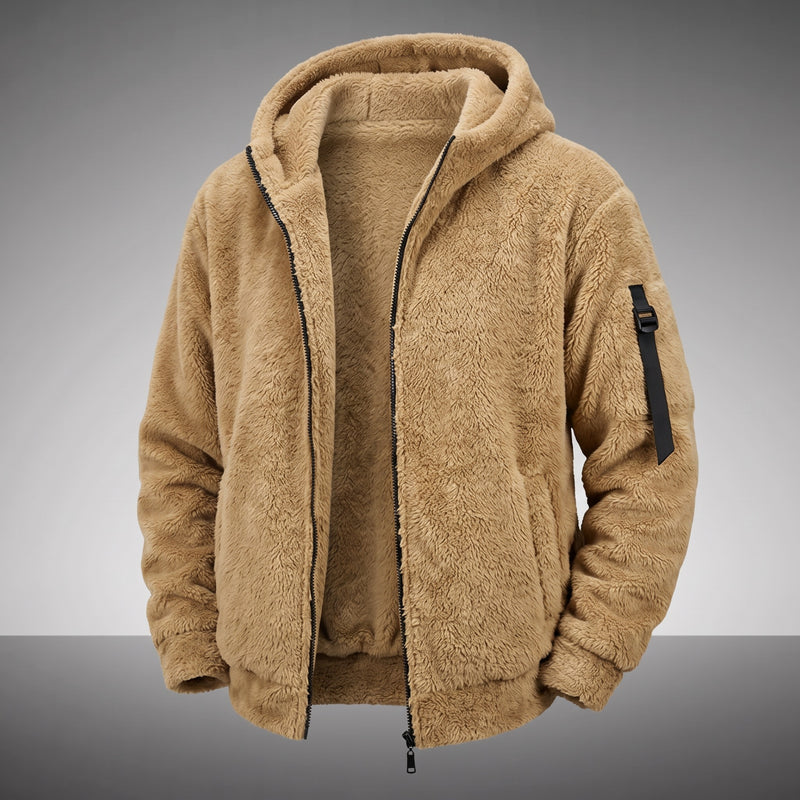 Sherpa Fleece Zip-Up Hooded Jacket