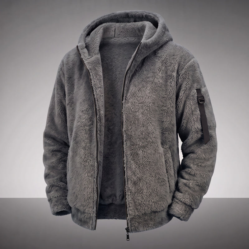 Sherpa Fleece Zip-Up Hooded Jacket
