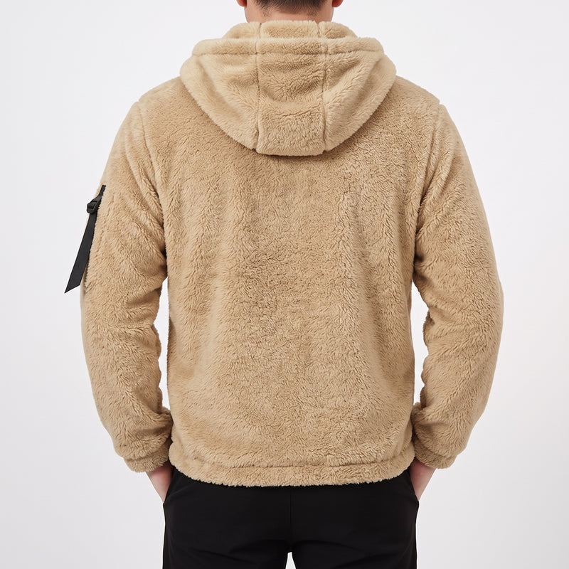Sherpa Fleece Zip-Up Hooded Jacket