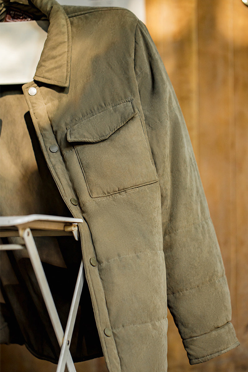 Quilted Waxed Shirt Jacket