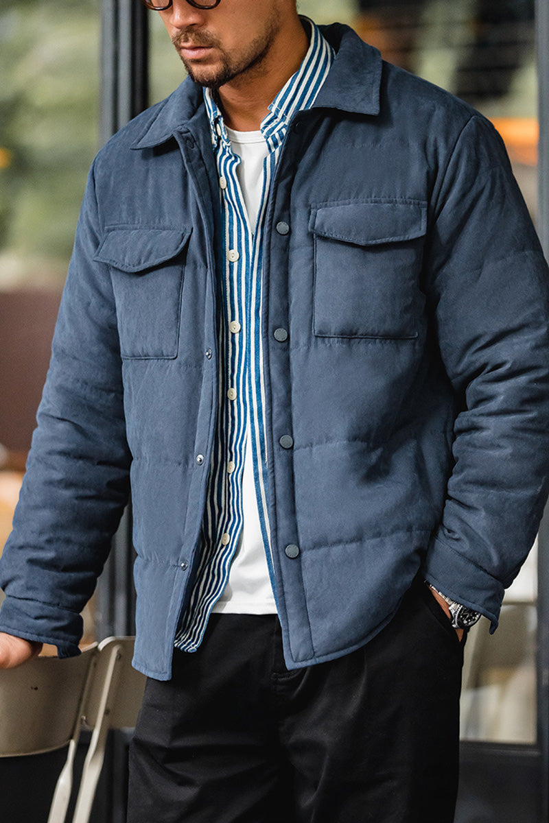Quilted Waxed Shirt Jacket