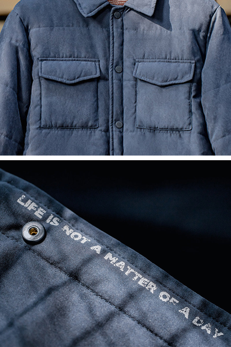 Quilted Waxed Shirt Jacket