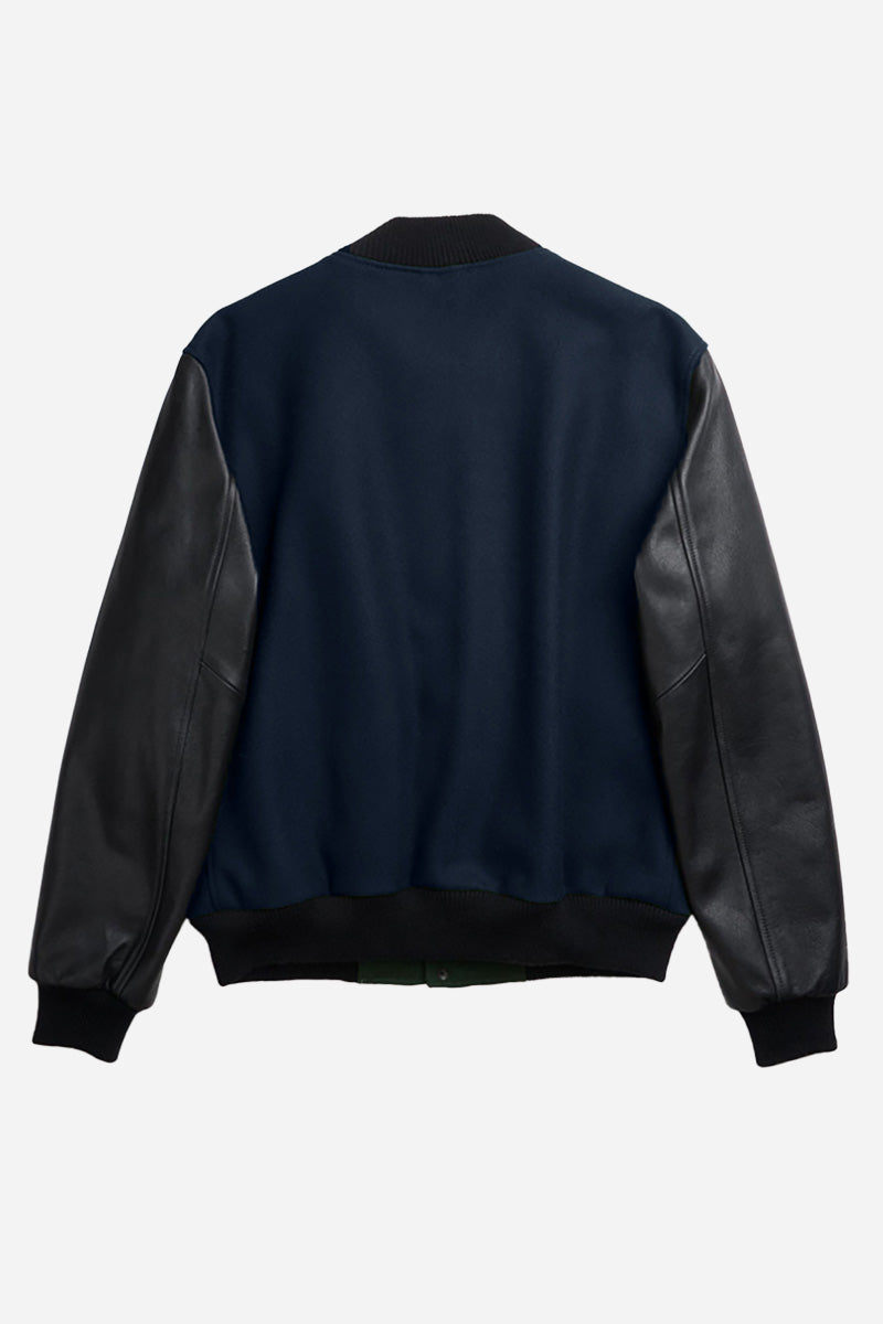 Partial Leather Varsity Jacket