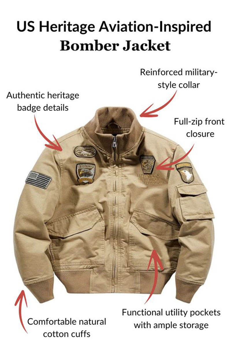 US Heritage Aviation-Inspired Bomber Jacket