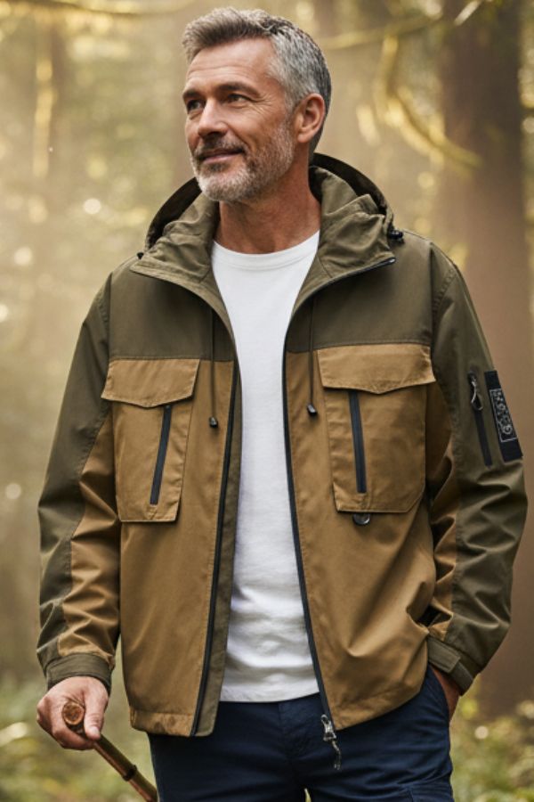 Hooded Outdoor Workwear Jacket with Mesh Lining