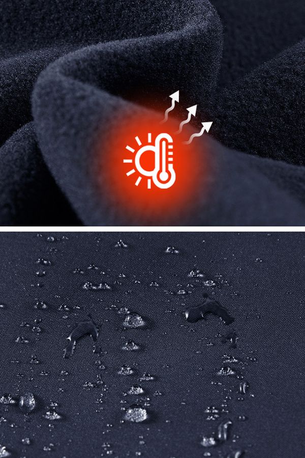 Hooded Fleece-Lined Windbreaker with Thick Warm Layer