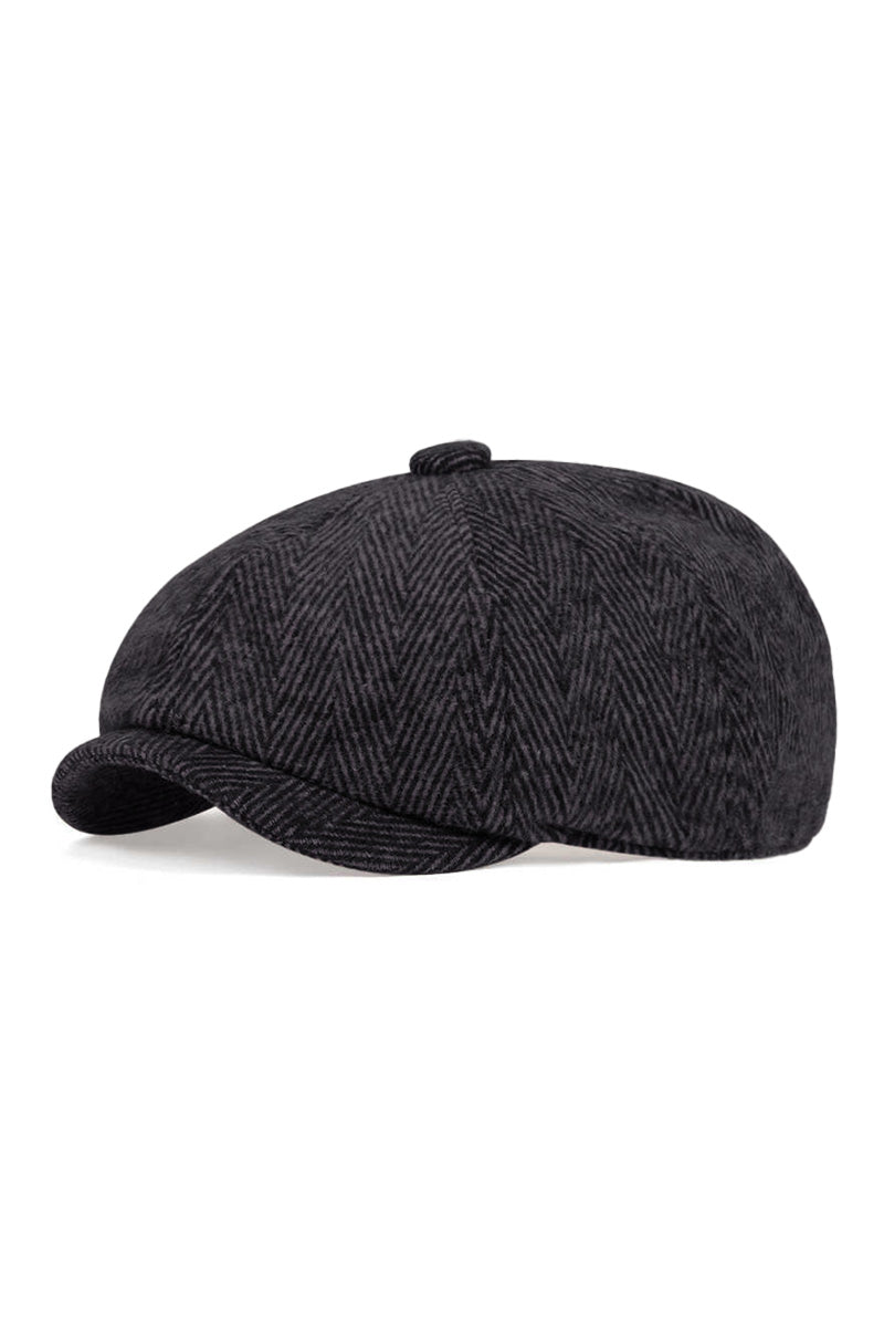 Classic Herringbone Newsboy Cap