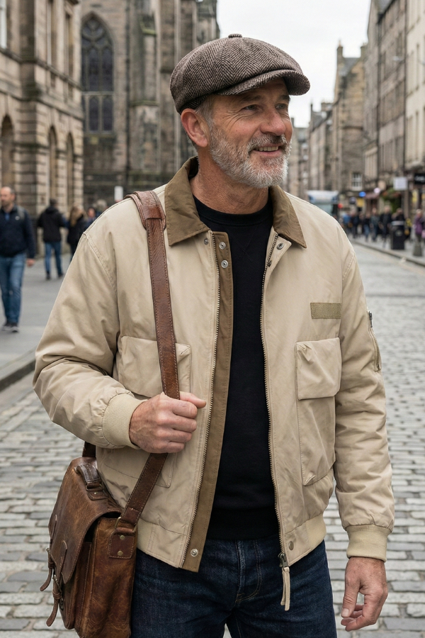 Classic Herringbone Newsboy Cap