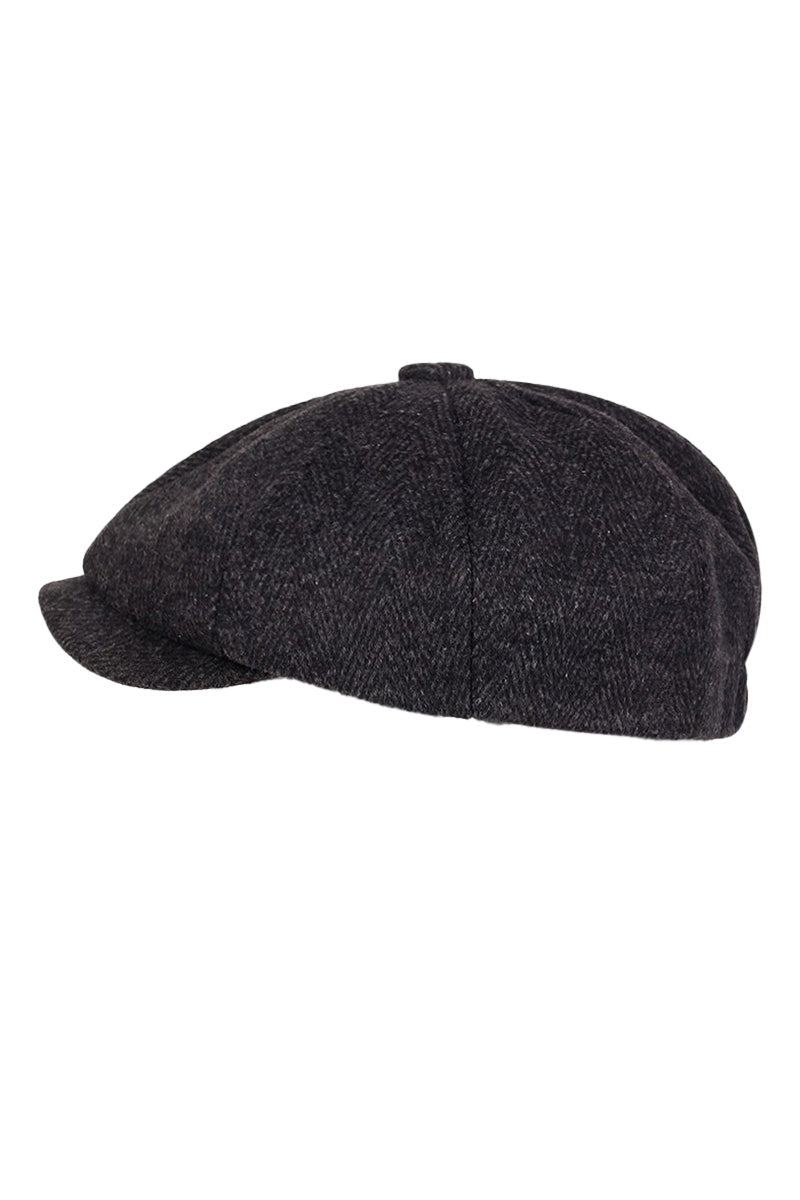 Classic Herringbone Newsboy Cap