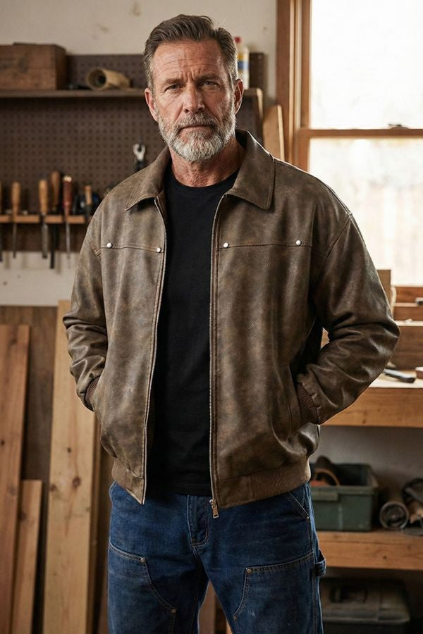 Vintage Road Trip Weather-Ready Bomber Jacket