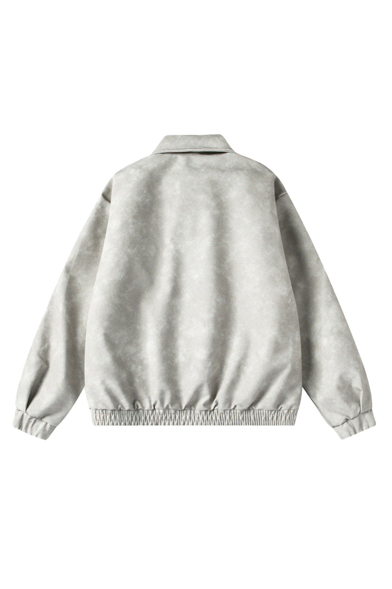 Suede-Finish Retro Military Plaid Jacket