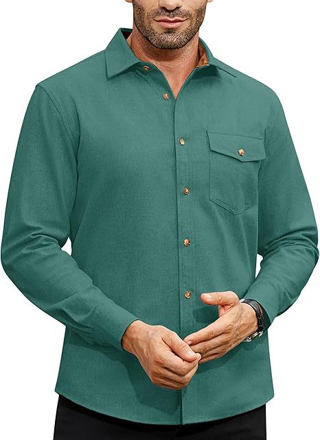 Long-Sleeve Solid Color Shirt with Classic Collar