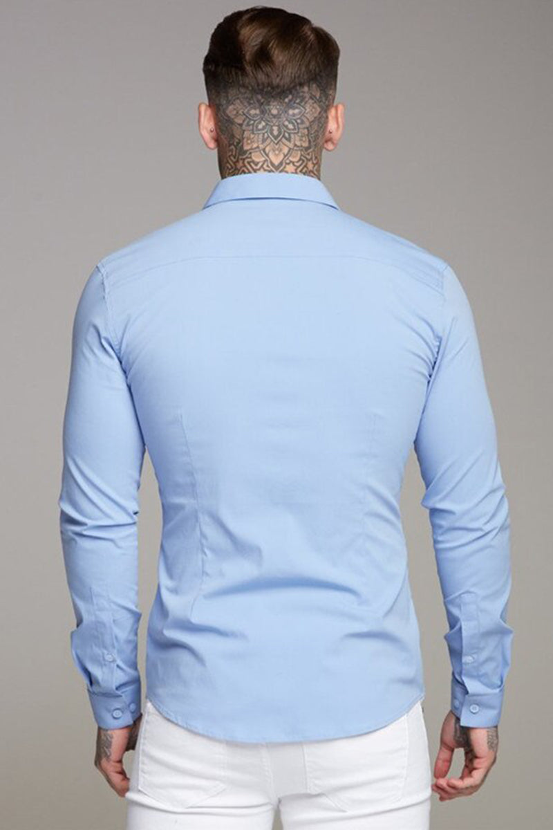 Long-Sleeved Casual Button-Down Shirt