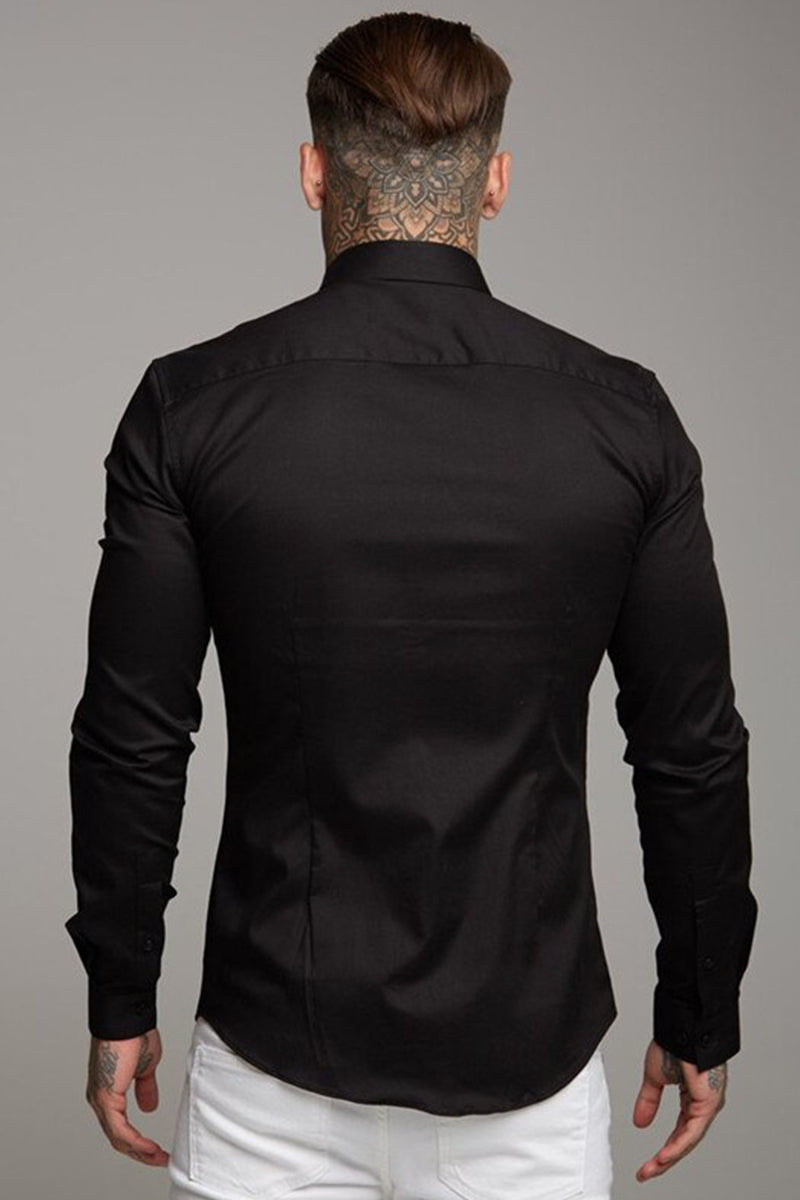 Long-Sleeved Casual Button-Down Shirt