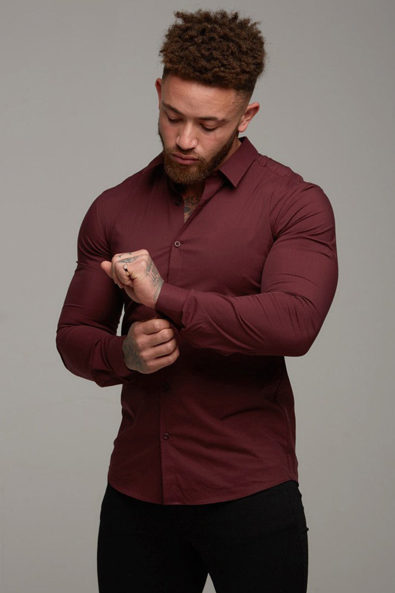 Long-Sleeved Casual Button-Down Shirt