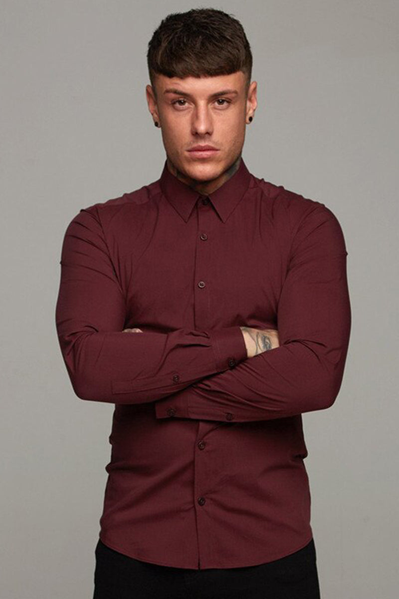 Long-Sleeved Casual Button-Down Shirt